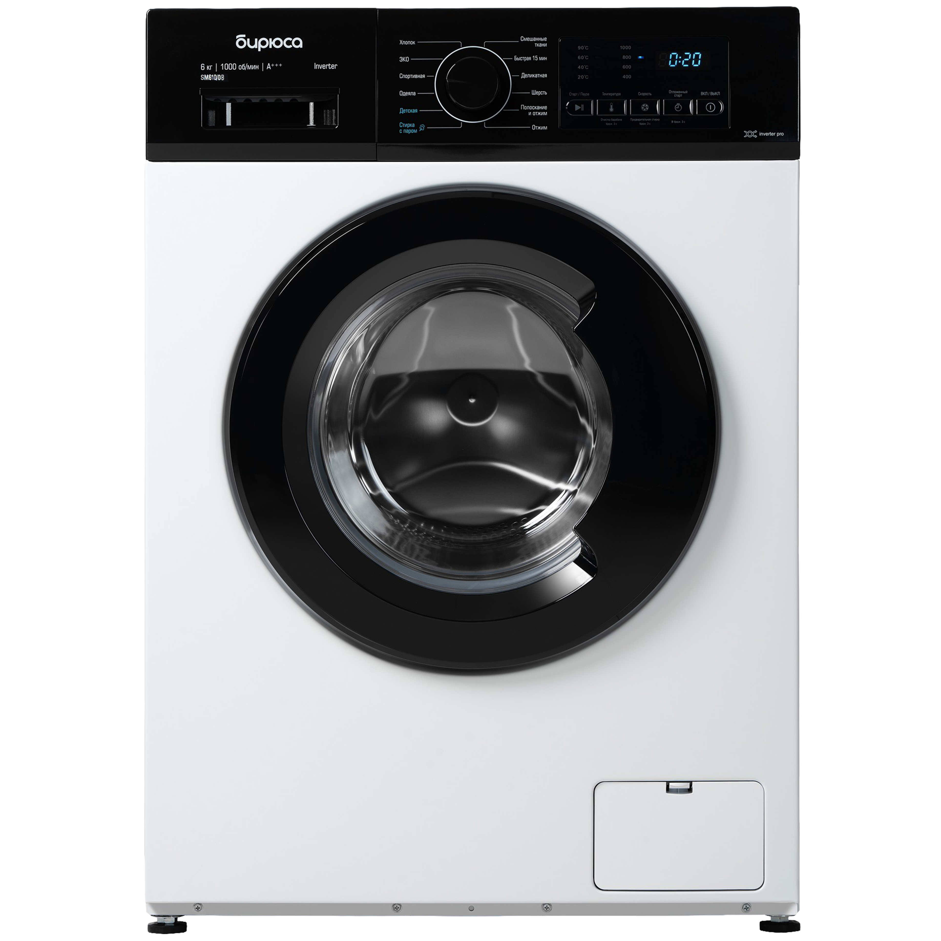 Картинка Стиральная машина БИРЮСА WM-SM610/08 (!!!) 6кг/1000об инверт от магазина "Электрон-Маркет"