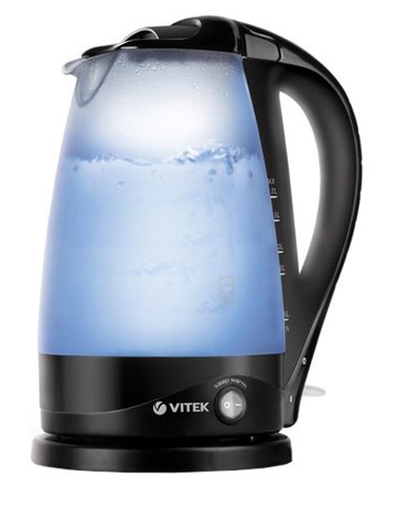 Картинка Чайник VITEK 1156 стекло,1,7л,2200Вт от магазина "Электрон-Маркет"